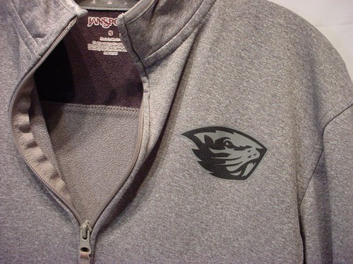 OSU OREGON STATE BEAVERS JACKE MIT DURCHGEHENDEM REISSVERSCHLUSS SCHWARZ & GRAU GR. SM - Bild 2 von 5