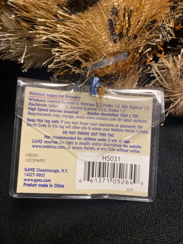 Webkinz Ganz Retired Lil' Kinz Leopard NWT -Unused Code - Picture 3 of 10