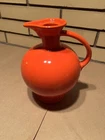1936 Vintage RED ORANGE FIESTA PLATE RADIOACTIVE RED ORANGE GLAZE CARAFE NO LID