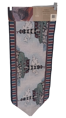 Home Trends Leuchtturm Insel Tisch Wandteppich Läufer 13" x 72" Maritim Gewebt - Bild 2 von 6