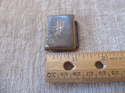 VINTAGE ANTIKE HICKOK SILBER PLATTE ART DECO BUCHSTABE INITIALE "P" GÜRTELSCHNALLE - Bild 7 von 8