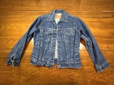 Vintage Levis Orange Tab Trucker Jacket Youth Girls 18 Womens S Blue Denim Jean