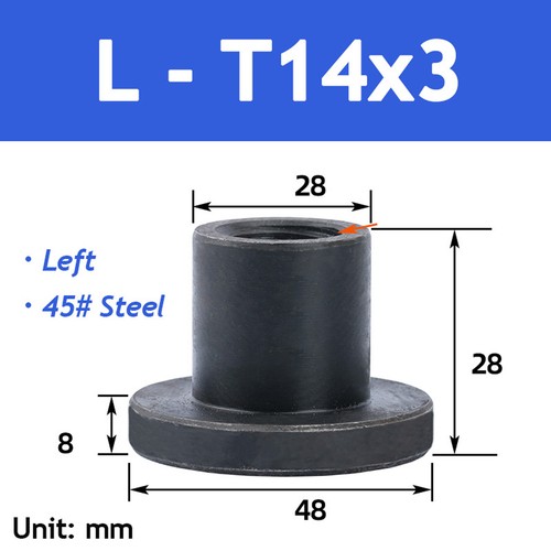 Tuerca roscada trapezoidal de brida redonda T12-T40 45# tuercas de acero - Imagen 25 de 38