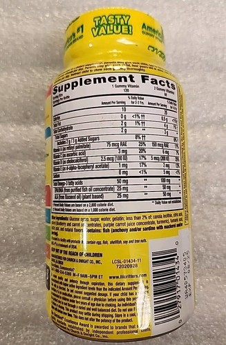 Lil Critters Kids Omega-3 Gummy, 3 fatty acids, DHA, EPA, and ALA - 120 ct - Picture 3 of 4