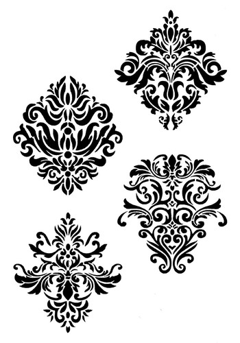 Schablone 4 Ornamente floral ST-1010116 Wandtattoo Vintage Malerei Stencil - Bild 2 von 5