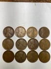 1916-PDS---1919-PDS LINCOLN WHEAT CENT PENNY LOT, 12 COINS,  ALL FINE!!
