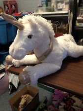 Dan Dee Collectors Choice Large Plush 22 White Gold Heart Unicorn Soft