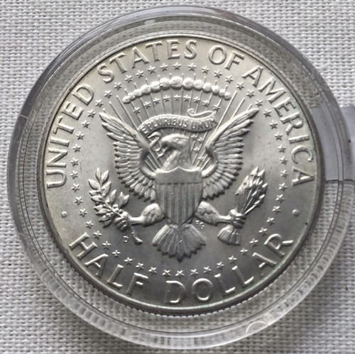 1964 P  90% SILVER KENNEDY HALF DOLLAR SUPER NICE UNCIRCULATED ORIGINAL COIN (A) - Bild 2 von 4