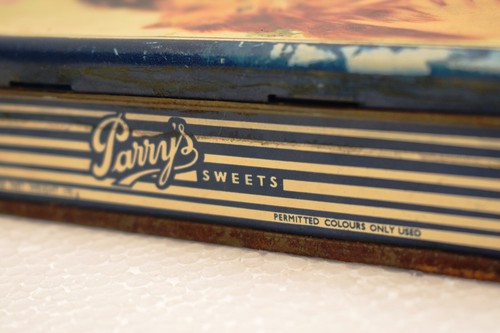 Vintage Parry’s Sweets Tin Box Girl with Cat Graphic Parrys Confectionery Madras - Picture 4 of 12