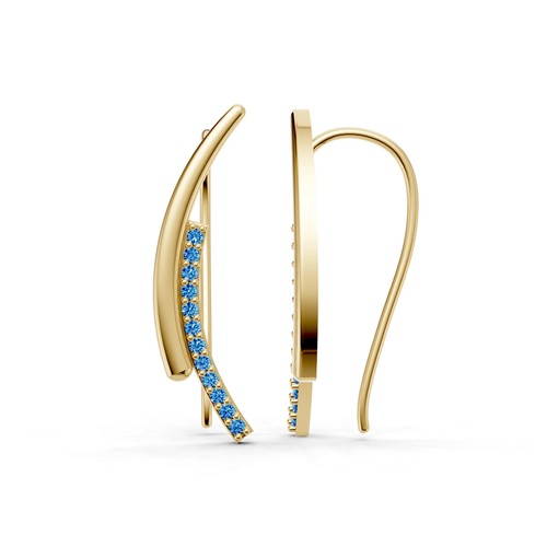 Pendientes Escalador Modernos Diseño Brillante ORO PAR 8K/14K/18K - Imagen 11 de 27