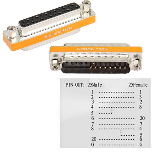 2x DB25 Male to DB25 Female Serial RS-232 Data Gender Changer Converter Adapter - Picture 9 of 9
