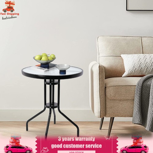 Patio Round Side Table Outdoor & Indoor Small End Table Coffee Bistro Table - Picture 21 of 24