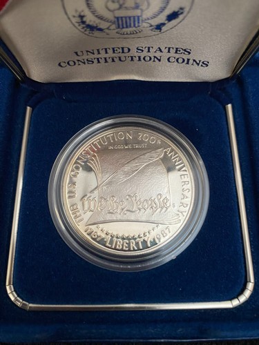 U.S. CONSTITUTION SILVER $1 COIN 200th Anniversary 1787-1987 San Fransico Mint - Picture 4 of 8