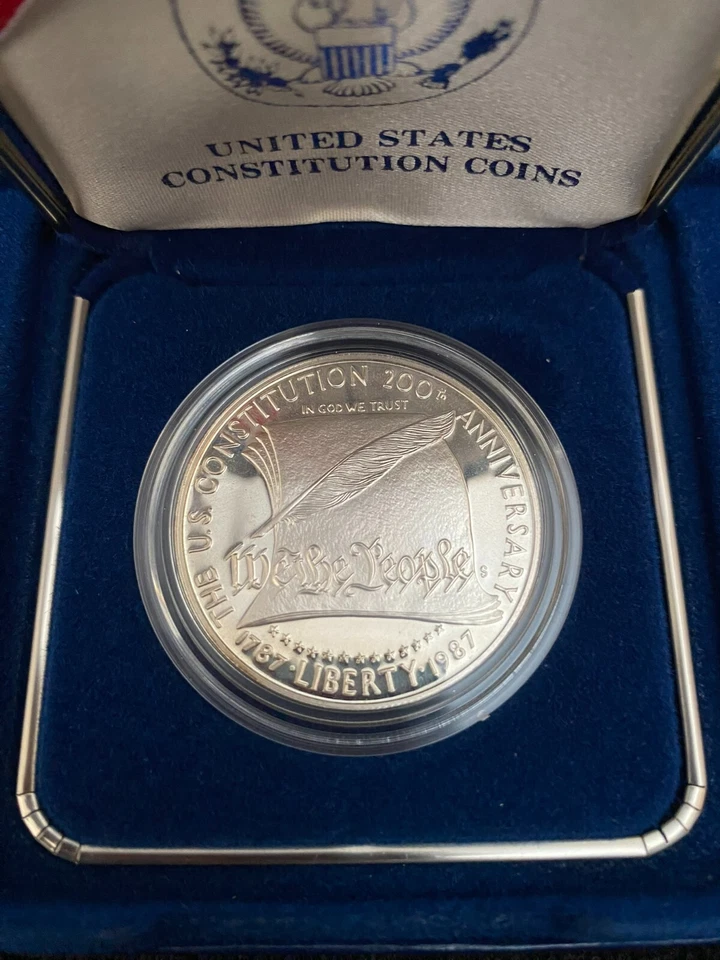 U.S. CONSTITUTION SILVER $1 COIN 200th Anniversary 1787-1987 San Fransico Mint - Image 4 of 4
