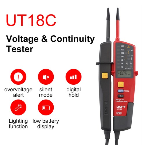 UNI-T UT18C Spannungskontinuität Elektrischer LCD LED Detektor Zweipoltester