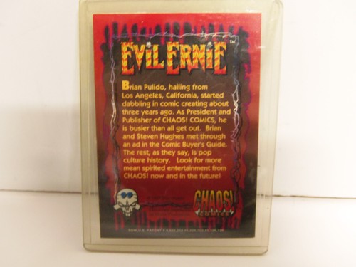 Brian Pulido Signed Autographed CHAOS! Comics Evil Ernie 1993 Krome Trading Card - Picture 6 of 8