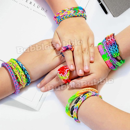 7500X Loom Bands Kit Bracelet Mixed Colour Rubber Refill Clip Hook Charms DIY - Picture 9 of 9