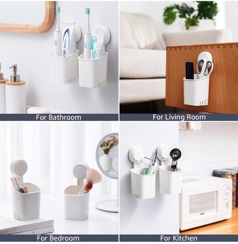 Suction Cup Electric Toothbrush Holder Drill free Wall Mounted utensil or pen - Picture 4 of 6
