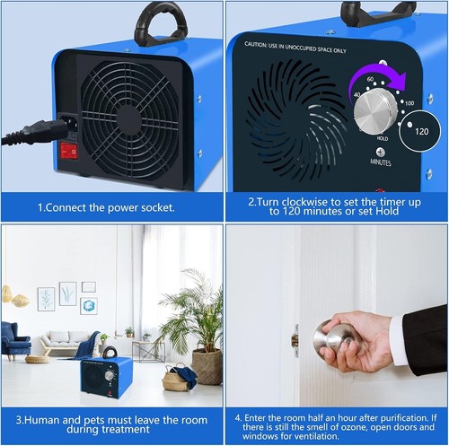 Generador de Ozono 80.000Mg/H - Máquina de Ozono Eliminador de Olores Ionizador - Imagen 7 de 7