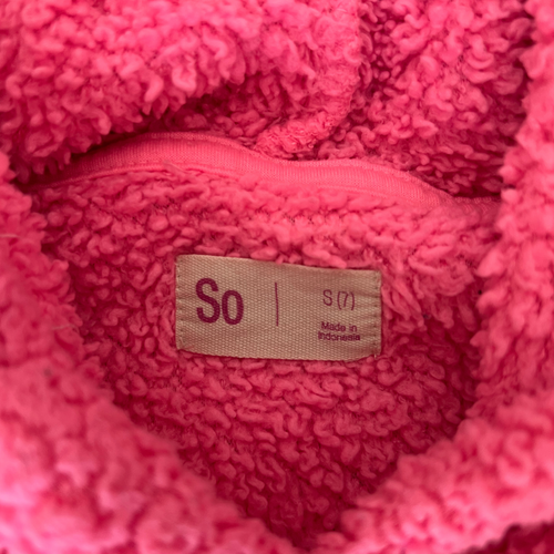 Pink Hoodie for Girls Unicorn Theme Fuzzy Faux Fur SIZE SMALL (7) - Picture 3 of 12