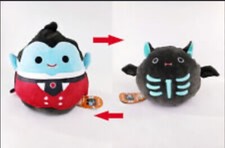 Flip A Mallows Virgil & Hawley Plush Vampire Bat By Squishmallows Black Red Soft