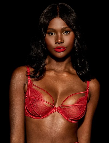 Honey Birdette Tessa Tango Red 3-Piece Lingerie Set Bra, Garter Belt & Thong - Picture 3 of 16