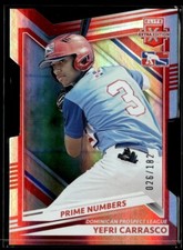 2022 Panini Elite Extra Edition Prime Numbers Yefri Carrasco /999 Dominican