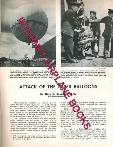 AIRPOWER HISTORIAN APR 65 USAF AIRPOWER VIETNAM_WW2 JAPANESE BALLOON FIRE BOMBER - Picture 3 of 4