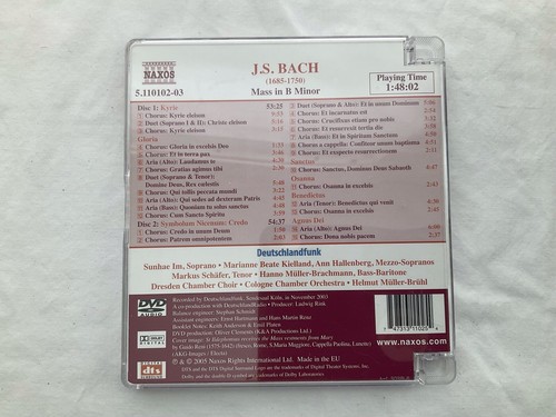 JS Bach (1685 - 1750) Mass in B minor DVD Audio 2 Set - Foto 2 di 4