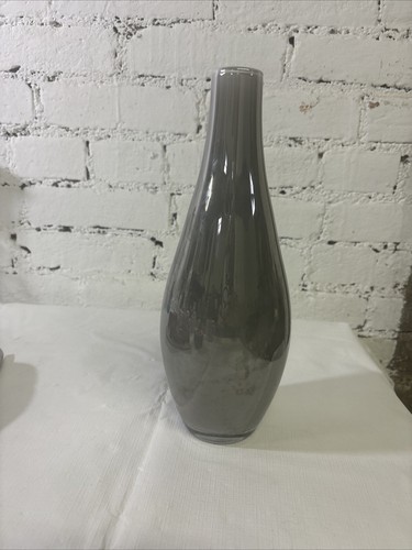Vintage mundgeblasene silbergraue Glasknospenvase 12" hoch - Bauernhausdekor - Bild 5 von 6