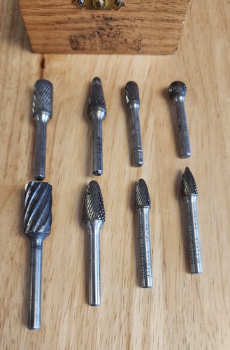Carbide Burr Set 1 Single Cut Cutting Tool Die Grinder Bit 1/4" Shank Unbranded - Picture 2 of 7