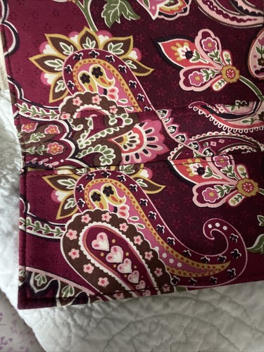 Vera Bradley Piccadilly Plum Checkbook Wallet Burgundy Red Canvas Card Holder - Picture 2 of 2