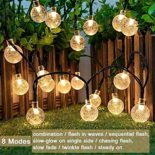 LED String Lights SOLAR POWERED Retro Bulb Garden Fairy Ball Hangin Outdoor Lamp - Picture 36 of 116