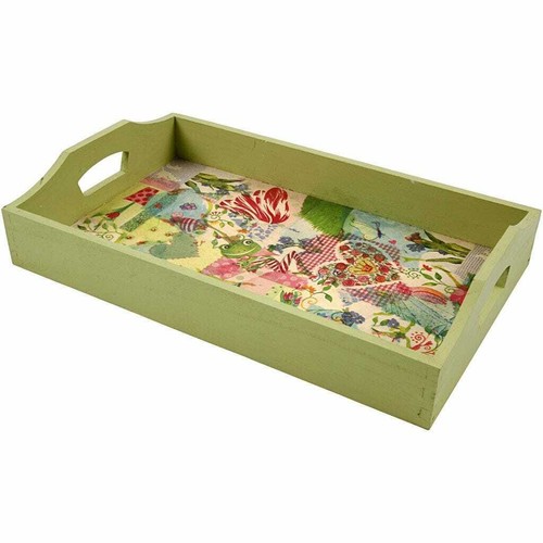 Serving Trays Sets Light Wood Paulownia Hexagon Drilled Handles Rounded Choose - Picture 12 of 12