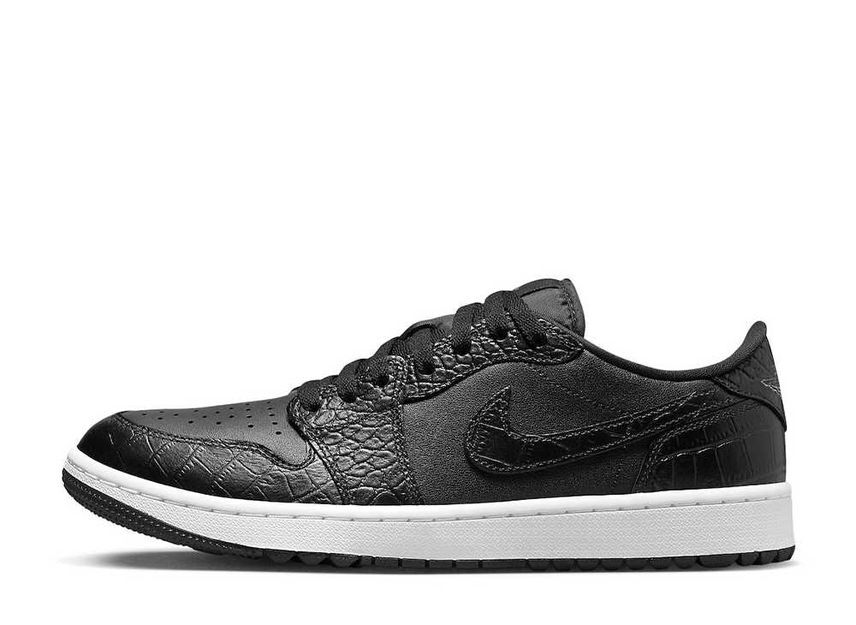 DD9315-003 Nike Air Jordan 1 Low Golf Black Crocodile Skin Iron Grey White