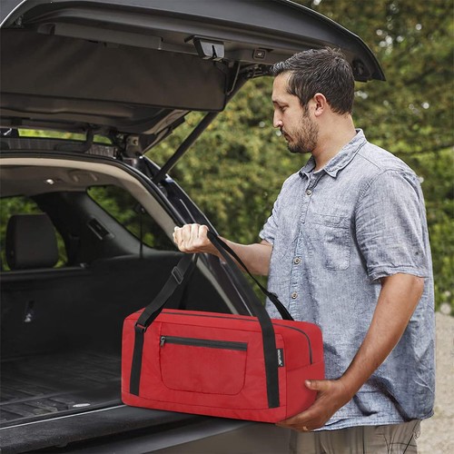 Foldable Travel Duffel Bag For Women & Men Luggage Great for Gym Red - Picture 7 of 9
