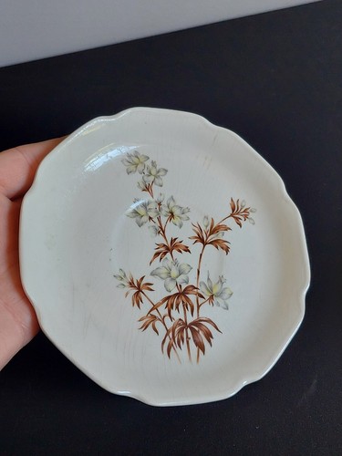 Vintage Southern Orchid Floral Transferware 6" Bread Salad Plate Lot of 2 - Picture 6 of 9