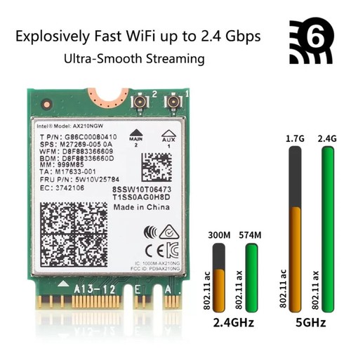 WiFi 6E Wireless Card Intel AX210NGW Bluetooth 5.3 Tri-Band Network wifi Adapter - Picture 10 of 10
