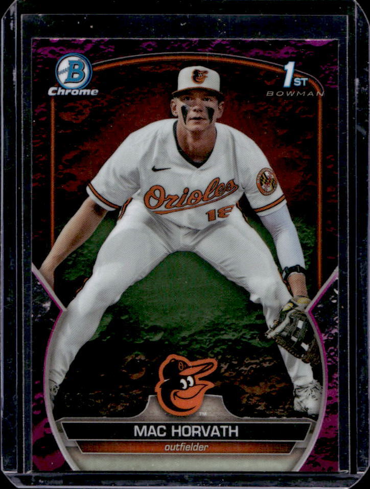 2023 Bowman Draft Mac Horvath Chrome Fuchsia Lunar Refractor 1st #/199 #BDC-90