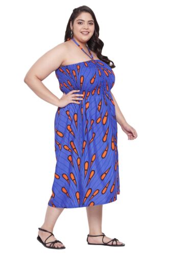 Mujer Boho Party Dress Tube Top Beach Cover up Smocked Tube Dresses Sundress - Imagen 41 de 107