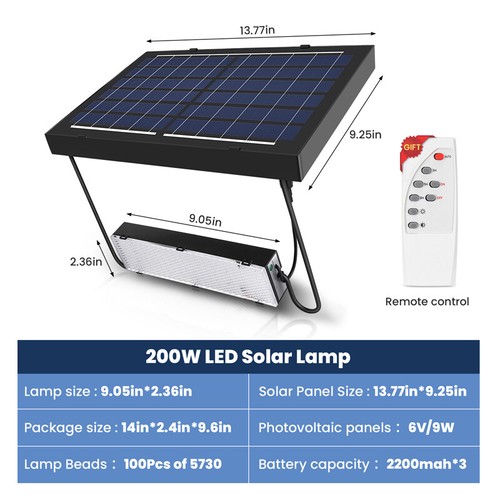 Mejor Lampara Solar Para la Casa con Panel Luz De Techo Impermeable C/C Remoto - Picture 12 of 21