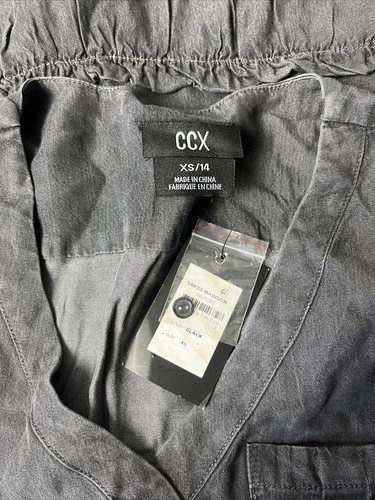 CCX Women's Plus Size Madison Dress Short Sleeves V-Neck Black Size XS/14 - Picture 8 of 9