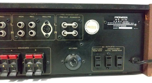 Pioneer SA-710 Stereo pre-main Integrated Amplifier AC100V 50Hz/60Hz Japan 1973 - Picture 7 of 7
