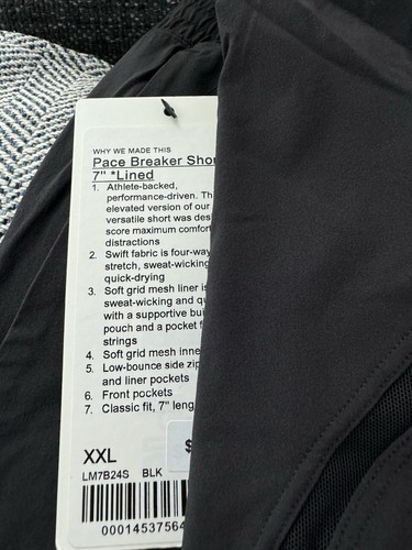 Lululemon Xxl Pace Breaker Lined Short 7" BLACK HAWAII MAUI Exclusive Rare - Picture 7 of 9