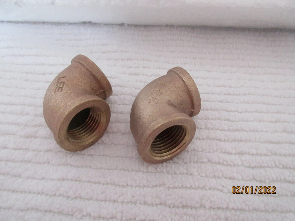  Red Brass.. 90° Elbow  1/2 " F x 1/2 " F .. NPT ..Class 125 lb ..USA.. 2pk - Image 2 of 4