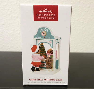 NEW KOC Member Exclusive CHRISTMAS WINDOW 22nd Hallmark Ornament 2024 Cat Donut