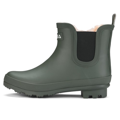 HISEA Women Rubber Rain Boots Fur Lined Waterproof Ankle Garden Chelsea Wellies - Picture 61 of 63