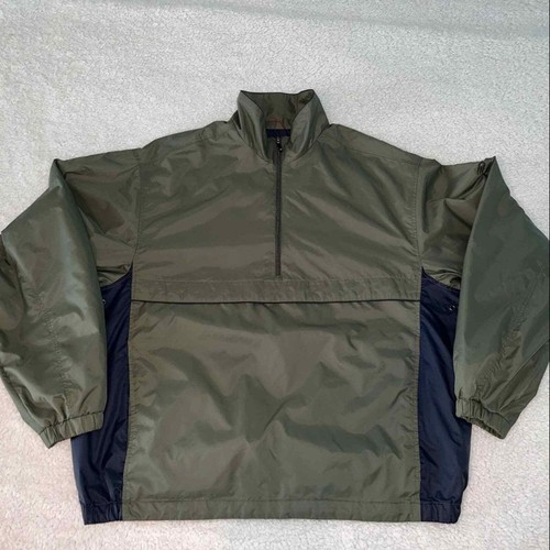 Dockers Golf Pullover Lined Windbreaker Jacket Size XL Green Blue Zippered Sport - Picture 1 of 12