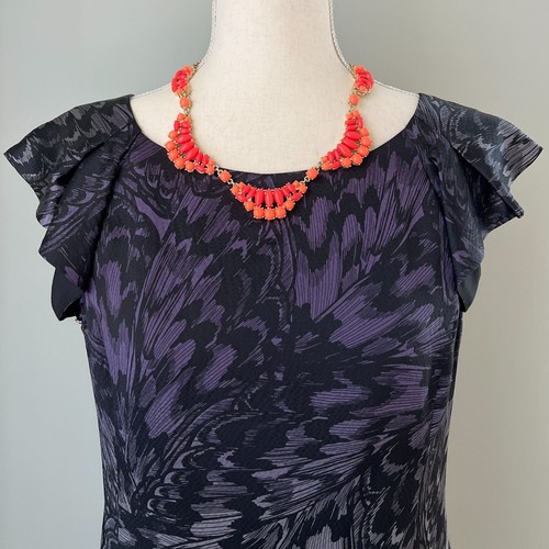 J Crew Koralle orange goldfarben Latz Halskette verstellbar - Bild 2 von 4