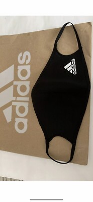 Adidas schwarze Gesichtsbedeckung/Gesichtsmaske waschbar/wiederverwendbar, doppellagig M/L (1x Maske)